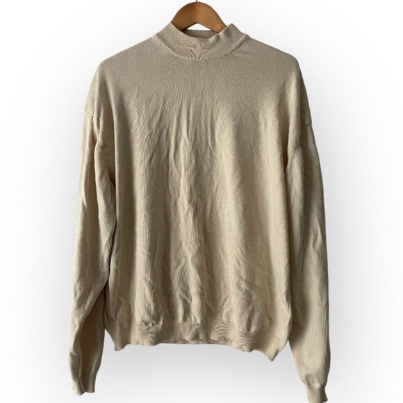 Tricots st Raphael cream cotton sweater size L 309 - Picture 1 of 6